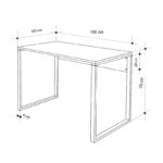 Γραφείο εργασίας Inna Megapap χρώμα μαύρο εφέ μαρμάρου 100x60x75εκ.