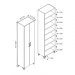 Ντουλάπα - Παπουτσοθήκη μελαμίνης Lilly  χρώμα λευκό 49x32x178εκ.