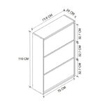 Παπουτσοθήκη μελαμίνης Nave 18 ζευγών χρώμα λευκό 73,6x24x110εκ.