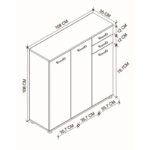 Παπουτσοθήκη - ντουλάπι Polly  από μελαμίνη χρώμα λευκό 108x35x108εκ.