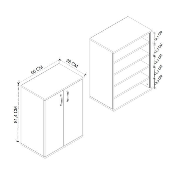 Παπουτσοθήκη - Ντουλάπι Manolo Megapap χρώμα ανθρακί 60x38x81,4εκ.