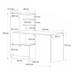 Γραφείο εργασίας Domingo Megapap χρώμα καρυδί 149,5x60x120εκ.