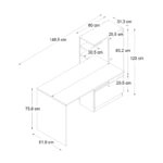 Γραφείο εργασίας Merino Megapap χρώμα sapphire oak 149,5x61,8x120εκ.