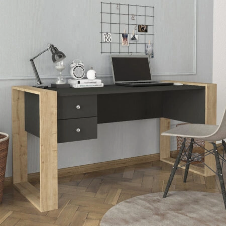 Γραφείο εργασίας Fernando Megapap χρώμα ανθρακί - sapphire oak 158