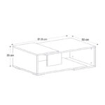 Τραπεζάκι σαλονιού Mareta Megapap χρώμα μαύρο εφέ μαρμάρου - καρυδί 81,8x50x35εκ.