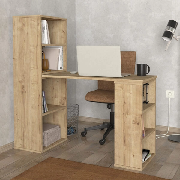 Γραφείο εργασίας πολυμορφικό Last Megapap χρώμα sapphire oak 119x44,7x123εκ.