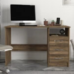 Γραφείο εργασίας Eldoris Megapap χρώμα καρυδί 120x60x75εκ.