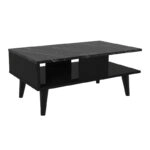 Τραπεζάκι σαλονιού Andros Megapap χρώμα μαύρο - μαύρο εφέ μαρμάρου 90x54x39,6εκ.