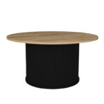 Τραπεζάκι σαλονιού Bohema Megapap χρώμα μαύρο - sepet oak Ø85x43,2εκ.