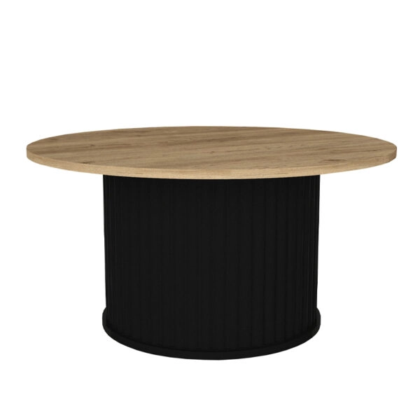 Τραπεζάκι σαλονιού Bohema Megapap χρώμα μαύρο - sepet oak Ø85x43,2εκ.