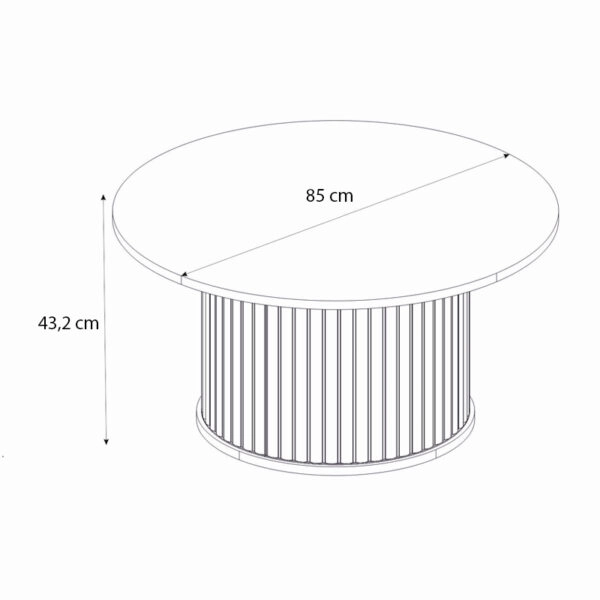Τραπεζάκι σαλονιού Bohema Megapap χρώμα μαύρο - sepet oak Ø85x43,2εκ.