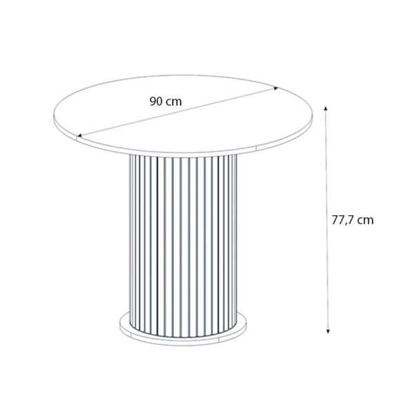 Τραπέζι Bohema Megapap χρώμα μαύρο - sepet oak Ø90x77,7εκ.