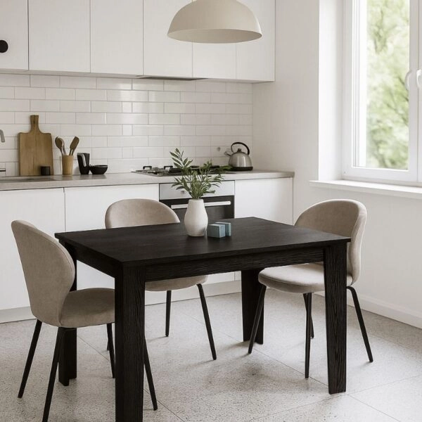 Τραπέζι Darlen Megapap χρώμα sencron black 125x72x74εκ.