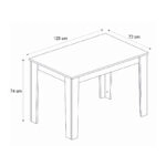 Τραπέζι Darlen Megapap χρώμα sencron black 125x72x74εκ.