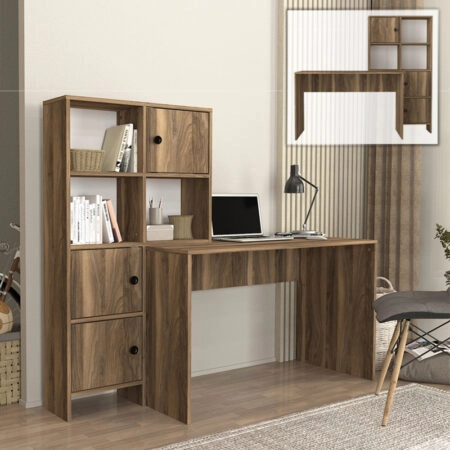 Γραφείο εργασίας Lesya Megapap αναστρέψιμο χρώμα καρυδί 159