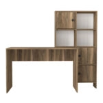 Γραφείο εργασίας Lesya Megapap αναστρέψιμο χρώμα καρυδί 159,2x59,6x141,2εκ.