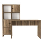 Γραφείο εργασίας Lesya Megapap αναστρέψιμο χρώμα καρυδί 159,2x59,6x141,2εκ.