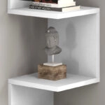 Ραφιέρα τοίχου Zikzak Megapap χρώμα λευκό 25x25x105,4εκ.