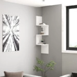 Ραφιέρα τοίχου Zikzak Megapap χρώμα λευκό 25x25x105,4εκ.