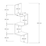 Ραφιέρα τοίχου Zikzak Megapap χρώμα λευκό 25x25x105,4εκ.