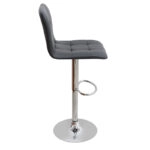 Σκαμπό μπαρ Carmelo Megapap με ρυθμιζόμενο ύψος PU μαύρο - βάση χρωμίου 45x42x90/113εκ.