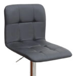 Σκαμπό μπαρ Carmelo Megapap με ρυθμιζόμενο ύψος PU μαύρο - βάση χρωμίου 45x42x90/113εκ.