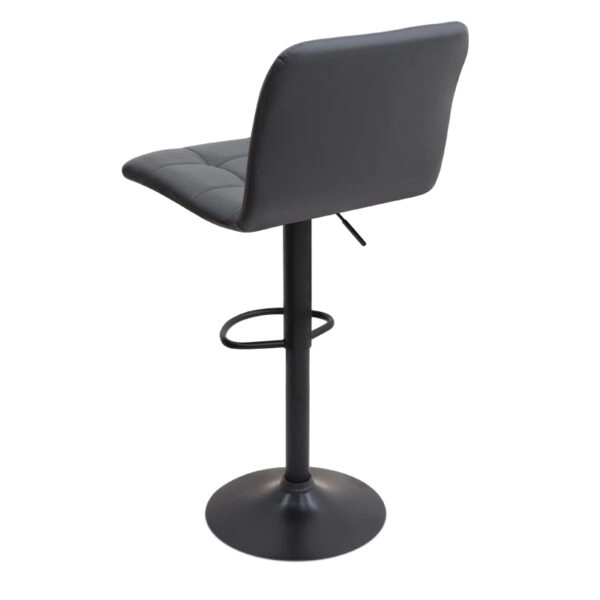 Σκαμπό μπαρ Carmelo Megapap με ρυθμιζόμενο ύψος PU μαύρο - βάση μαύρο ματ 45x42x90/113εκ.