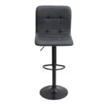 Σκαμπό μπαρ Carmelo Megapap με ρυθμιζόμενο ύψος PU μαύρο - βάση μαύρο ματ 45x42x90/113εκ.