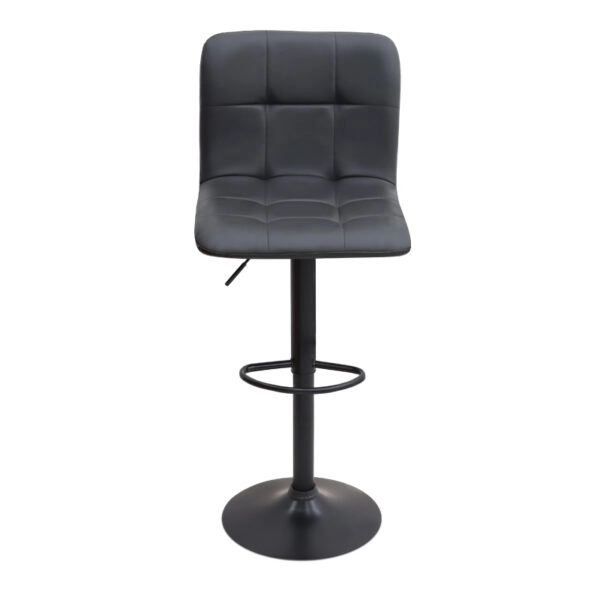 Σκαμπό μπαρ Carmelo Megapap με ρυθμιζόμενο ύψος PU μαύρο - βάση μαύρο ματ 45x42x90/113εκ.