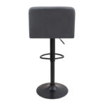 Σκαμπό μπαρ Carmelo Megapap με ρυθμιζόμενο ύψος PU μαύρο - βάση μαύρο ματ 45x42x90/113εκ.