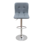 Σκαμπό μπαρ Carmelo Megapap με ρυθμιζόμενο ύψος PU γκρι - βάση χρωμίου 45x42x90/113εκ.