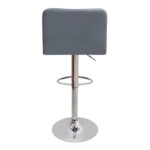 Σκαμπό μπαρ Carmelo Megapap με ρυθμιζόμενο ύψος PU γκρι - βάση χρωμίου 45x42x90/113εκ.