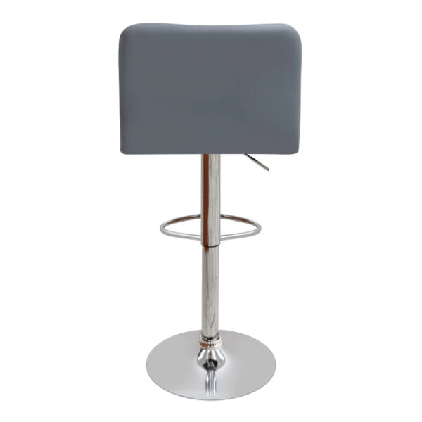 Σκαμπό μπαρ Carmelo Megapap με ρυθμιζόμενο ύψος PU γκρι - βάση χρωμίου 45x42x90/113εκ.