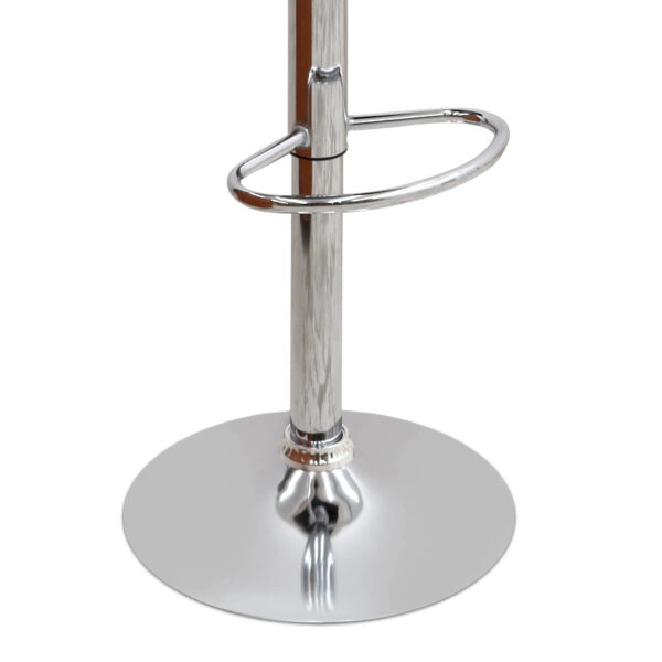 Σκαμπό μπαρ Carmelo Megapap με ρυθμιζόμενο ύψος PU γκρι - βάση χρωμίου 45x42x90/113εκ.