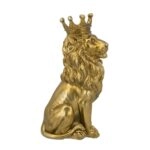 Artekko Animal Χρυσό Επιτραπέζιο Διακοσμητικό Λιοντάρι Ρητίνης (19x13x33)cm