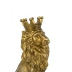 Artekko Animal Χρυσό Επιτραπέζιο Διακοσμητικό Λιοντάρι Ρητίνης (19x13x33)cm