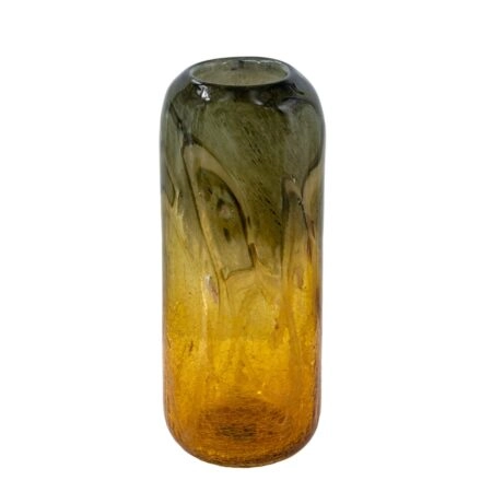 Artekko Sunset Γυάλινο Διακοσμητικό Βάζο σε Πορτοκαλί και Μαύρη Απόχρωση (14.5x14.5x38)cm