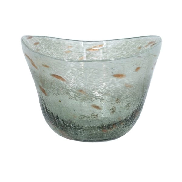 Artekko Twilight Γκρι Γυάλινο Διακοσμητικό Μπολ (30x22x15)cm