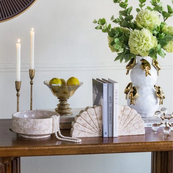 Artekko Marble Μπεζ Μαρμάρινο Μπολ (24x24x11)cm