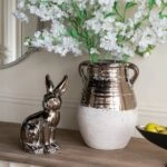 Artekko Candia Βάζο από Τερακότα σε Μπρονζέ με Μπεζ (24.5x24.5x33)cm