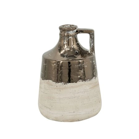 Artekko Candia Δοχείο Βάζο από Τερακότα σε Μπρονζέ με Μπεζ (15.5x15.5x21)cm