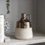 Artekko Candia Δοχείο Βάζο από Τερακότα σε Μπρονζέ με Μπεζ (15.5x15.5x21)cm