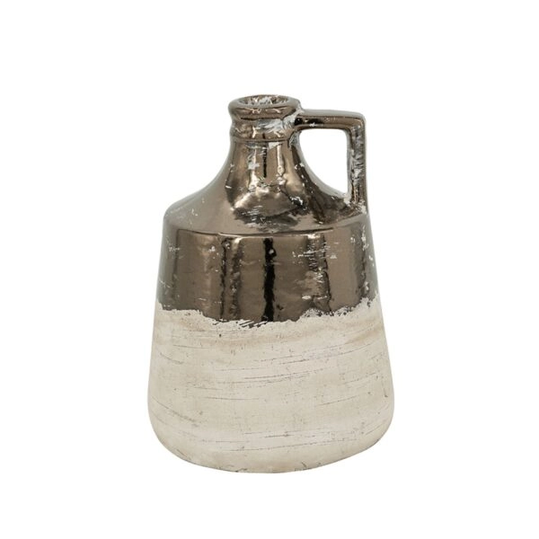 Artekko Candia Δοχείο Βάζο από Τερακότα σε Μπρονζέ με Μπεζ (15.5x15.5x21)cm