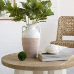 Artekko Candia Βάζο από Τερακότα σε Λευκό με Μπεζ (22x22x40)cm