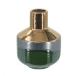 Artekko Electric Κεραμικό Βάζο σε Πράσινο με Μπρονζέ (15.5x15.5x20)cm