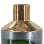 Artekko Electric Κεραμικό Βάζο σε Πράσινο με Μπρονζέ (15.5x15.5x20)cm