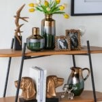 Artekko Electric Κεραμικό Βάζο σε Πράσινο με Μπρονζέ (15.5x15.5x20)cm