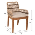 ΠΟΛΥΘΡΟΝΑ STARDOM HM9760.02 ΞΥΛΟ ΤΕΑΚ ΣΕ ΜΕΛΙ ΚΑΙ ΜΑΥΡΟ ΣΧΟΙΝΙ 57x65x83Yεκ.