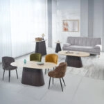 ΣΕΤ 3 ΤΡΑΠΕΖΙΑ & 1 ΚΟΝΣΟΛΑ CATER HM21261 ΚΕΡΑΜΙΚΟ TOP ΟΨΗ ΤΡΑΒΕΡΤΙΝΑΣ-MDF ΒΑΣΗ ΚΑΦΕ