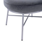 ΣΚΑΜΠΟ ΥΠΟΠΟΔΙΟ TRUDI HM8640.01 ΑΠΟ ΓΚΡΙ ΒΕΛΟΥΔΟ ΜΕ ΑΣΗΜΙ ΒΑΣΗ 55x46x38Υ εκ.